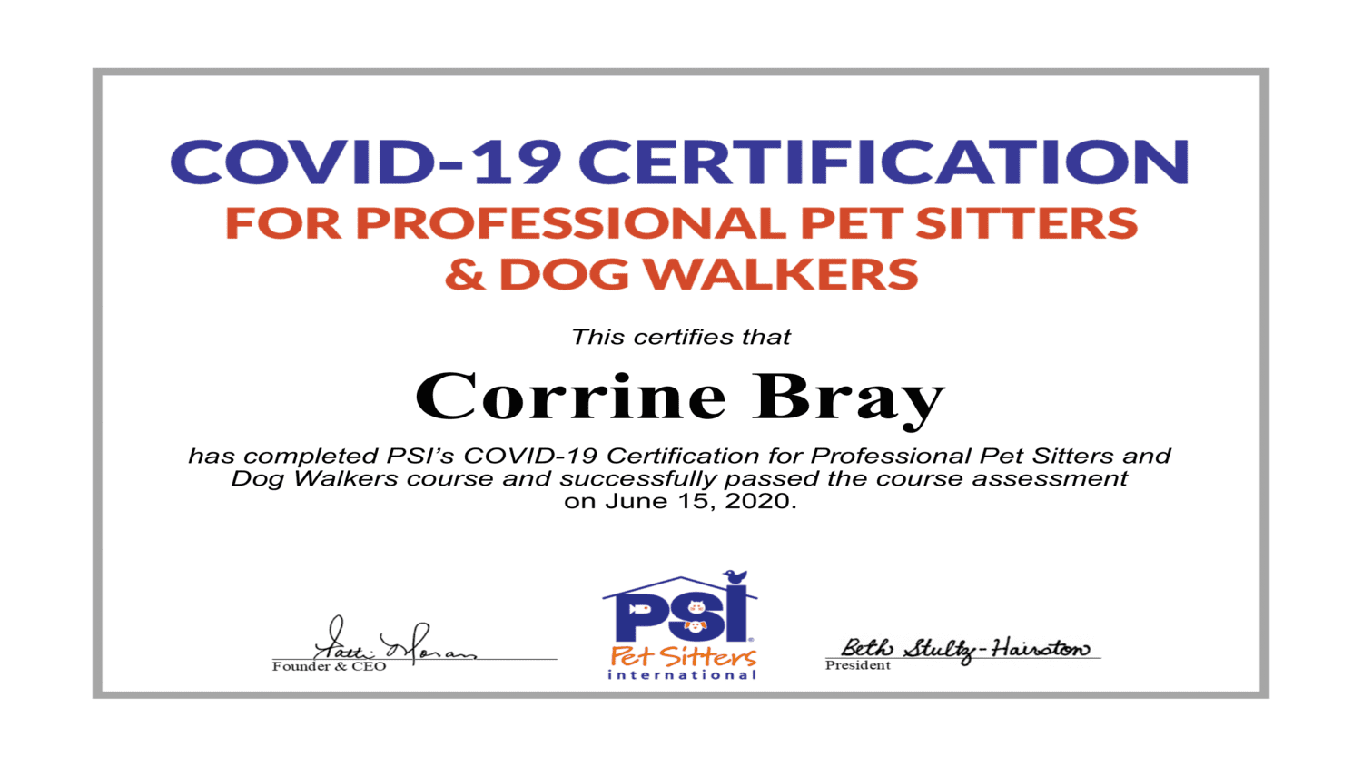 COVID-19 Certificate