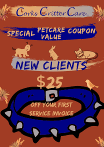 client pst sitting special coupon 25 dollars off pet care services